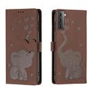 For Samsung Galaxy S22 5G Cartoon Elephant Embossed Leather Phone Case(Brown) - 1