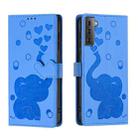 For Samsung Galaxy S21+ 5G Cartoon Elephant Embossed Leather Phone Case(Blue) - 1