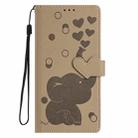 For Samsung Galaxy S25 FE 5G Cartoon Elephant Embossed Leather Phone Case(Khaki) - 2
