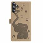 For Samsung Galaxy S25 FE 5G Cartoon Elephant Embossed Leather Phone Case(Khaki) - 3