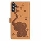 For Samsung Galaxy S25 FE 5G Cartoon Elephant Embossed Leather Phone Case(Yellow) - 3
