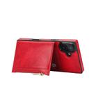 For iPhone 16 Square Zipper Wallet Bag TPU+PU Back Cover Case(Red) - 3