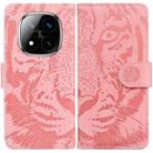 For Redmi Note 14 Pro / Note 14 Pro+ 5G Tiger Embossing Pattern Leather Phone Case(Pink) - 1