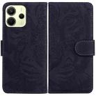 For Redmi Note 14 4G 163.25mm Tiger Embossing Pattern Leather Phone Case(Black) - 1