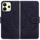 For Redmi Note 14 4G 164.84mm Tiger Embossing Pattern Leather Phone Case(Black) - 1