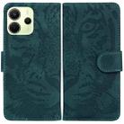 For Redmi Note 14 4G 164.84mm Tiger Embossing Pattern Leather Phone Case(Green) - 1