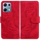 For Redmi Note 14S 4G Tiger Embossing Pattern Leather Phone Case(Red) - 1