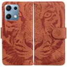 For Redmi Note 14S 4G Tiger Embossing Pattern Leather Phone Case(Brown) - 1