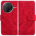 For Redmi K80 / K80 Pro / Xiaomi Poco F7 Pro Tiger Embossing Pattern Leather Phone Case(Red) - 1