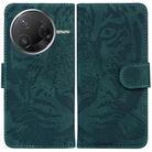 For Redmi K80 / K80 Pro / Xiaomi Poco F7 Pro Tiger Embossing Pattern Leather Phone Case(Green) - 1