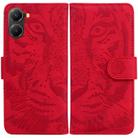 For Redmi Turbo 4 / Xiaomi Poco X7 Pro Tiger Embossing Pattern Leather Phone Case(Red) - 1