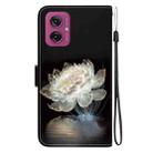 For Motorola Moto G55 Crystal Texture Colored Drawing Leather Phone Case(Crystal Peony) - 3