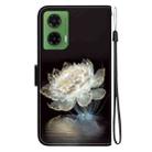 For Motorola Moto G35 Crystal Texture Colored Drawing Leather Phone Case(Crystal Peony) - 3