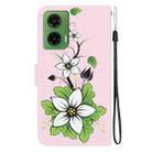 For Motorola Moto G35 Crystal Texture Colored Drawing Leather Phone Case(Lily) - 3