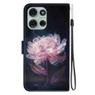 For Motorola Moto G75 5G Crystal Texture Colored Drawing Leather Phone Case(Purple Peony) - 3