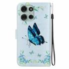 For Motorola Moto G75 5G Crystal Texture Colored Drawing Leather Phone Case(Blue Pansies) - 3