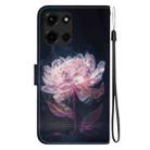 For Motorola Moto G 5G 2025 Crystal Texture Colored Drawing Leather Phone Case(Purple Peony) - 3