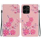 For Motorola Moto G 5G 2025 Crystal Texture Colored Drawing Leather Phone Case(Cherry Blossoms) - 1