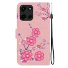 For Motorola Moto G 5G 2025 Crystal Texture Colored Drawing Leather Phone Case(Cherry Blossoms) - 3