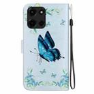 For Motorola Moto G 5G 2025 Crystal Texture Colored Drawing Leather Phone Case(Blue Pansies) - 3