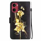 For Motorola Moto G05 / E15 Crystal Texture Colored Drawing Leather Phone Case(Gold Butterfly Rose) - 3