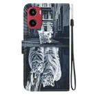 For Motorola Moto G05 / E15 Crystal Texture Colored Drawing Leather Phone Case(Cat Tiger Reflection) - 3