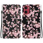 For Motorola Moto G05 / E15 Crystal Texture Colored Drawing Leather Phone Case(Plum Bossom) - 1