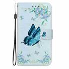 For Motorola Moto G05 / E15 Crystal Texture Colored Drawing Leather Phone Case(Blue Pansies) - 2