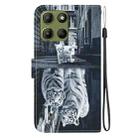 For Motorola Moto G15 Crystal Texture Colored Drawing Leather Phone Case(Cat Tiger Reflection) - 3