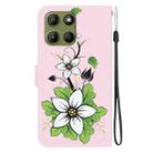 For Motorola Moto G15 Crystal Texture Colored Drawing Leather Phone Case(Lily) - 3