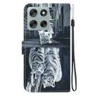 For Motorola Moto G56 5G / G66j 5G / G66y 5G Crystal Texture Colored Drawing Leather Phone Case(Cat Tiger Reflection) - 3