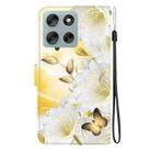 For Motorola Moto G56 5G / G66j 5G / G66y 5G Crystal Texture Colored Drawing Leather Phone Case(Gold Butterfly Epiphyllum) - 3