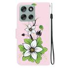 For Motorola Moto G56 5G / G66j 5G / G66y 5G Crystal Texture Colored Drawing Leather Phone Case(Lily) - 3