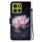 For Motorola Moto G86 5G Crystal Texture Colored Drawing Leather Phone Case(Purple Peony) - 3