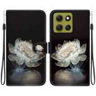 For Motorola Moto G86 5G Crystal Texture Colored Drawing Leather Phone Case(Crystal Peony) - 1