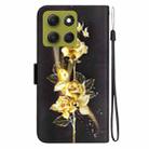 For Motorola Moto G86 5G Crystal Texture Colored Drawing Leather Phone Case(Gold Butterfly Rose) - 3