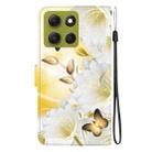 For Motorola Moto G86 5G Crystal Texture Colored Drawing Leather Phone Case(Gold Butterfly Epiphyllum) - 3