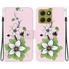 For Motorola Moto G86 5G Crystal Texture Colored Drawing Leather Phone Case(Lily) - 1