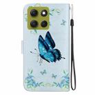 For Motorola Moto G86 5G Crystal Texture Colored Drawing Leather Phone Case(Blue Pansies) - 3