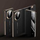 For Huawei Mate XT Ultimate Design View Window Genuine Leather Electroplating Phone Case(Black Gold) - 1