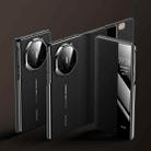 For Huawei Mate XT Ultimate Design View Window Genuine Leather Electroplating Phone Case(Black) - 1