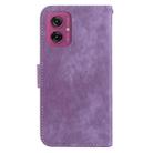 For Motorola Moto G55 Little Tiger Embossed Leather Phone Case(Purple) - 3