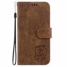 For Motorola Moto G55 Little Tiger Embossed Leather Phone Case(Brown) - 2
