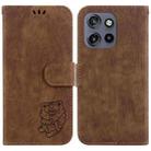 For Motorola Edge 50 Neo 5G Global Little Tiger Embossed Leather Phone Case(Brown) - 1