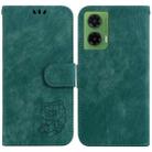 For Motorola Moto G35 Little Tiger Embossed Leather Phone Case(Green) - 1