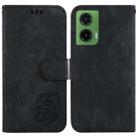 For Motorola Moto G35 Little Tiger Embossed Leather Phone Case(Black) - 1
