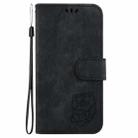 For Motorola Moto G35 Little Tiger Embossed Leather Phone Case(Black) - 3