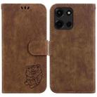 For Motorola Moto G 5G 2025 Little Tiger Embossed Leather Phone Case(Brown) - 1