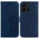 For Motorola Moto G 5G 2025 Little Tiger Embossed Leather Phone Case(Dark Blue) - 1