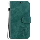 For Motorola Moto G15 Little Tiger Embossed Leather Phone Case(Green) - 3